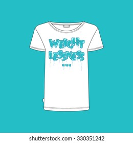 Vector casual t-shirt with print. Easy editable and recolor.