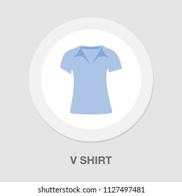 vector casual v neck shirt or t shirt illustration isolated. clothing fashion wear template