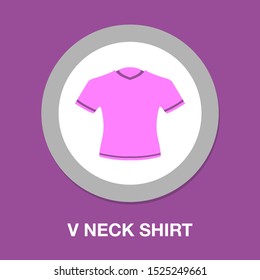 vector casual v neck shirt or t shirt illustration isolated. clothing fashion wear template