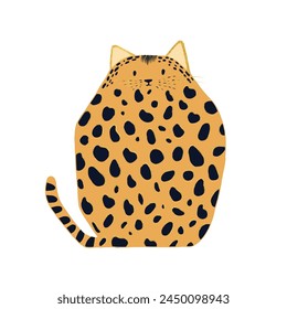 Vector gato en estilo abstracto moderno. Arte de Clip de gato con manchas de leopardo de moda. 