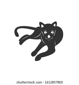 Vector of a cat animal Black and White Logo, Sign, Design. symbol. Illustrator. on white background