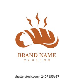vector cat bread logo elegant design