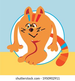 VECTOR. Cat. Business icon for the company. Logo for pet shop. Flat design. 