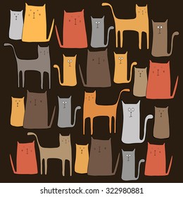 vector cat cartoon animal cute design funny pet art illustration kitten