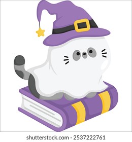 a vector of a cat in costume with some objects