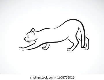 Vector of a cat design on white background. Pet. Animals. Cats logo or icon. Easy editable layered vector illustration.