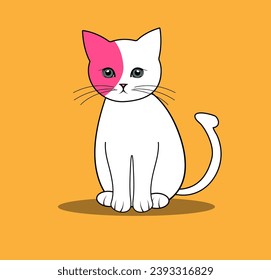 Vector of a cat design on white background. Pets, Animals.