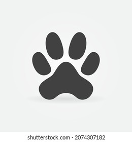 Vector Cat or Dog Paw Footprint concept solid icon or logo element