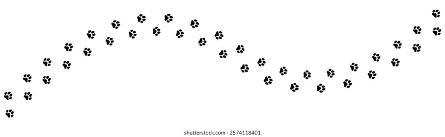 Vector Cat and Dog Paw Prints - Animal Tracks for T-Shirts, Patterns, Websites and More