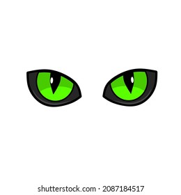 Vector cat eyes green color