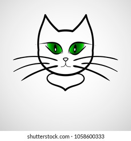 Vector of a cat face design on white background, Vector illustration. Pet