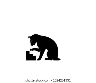 Vector of a cat face design on white background , pet, Animals. Vector
