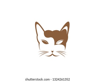 Vector of a cat face design on white background , pet, Animals. Vector
