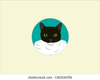 Vector of a cat face design on white background, Pet. Animals. vector illustration.