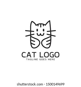 Vector cat face design white background  Pet  Animals  Easy editable layered vector illustration 