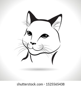 Vector of a cat face design on the white background, Animals. Easy editable layered vector.