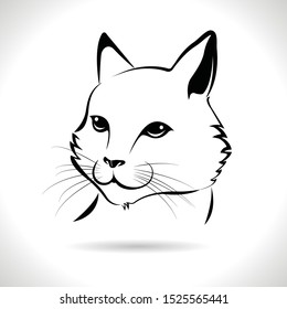Vector of a cat face design on the white background, Animals. Easy editable layered vector.