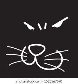 Vector of a cat face design on the white background, Animals. Easy editable layered vector.