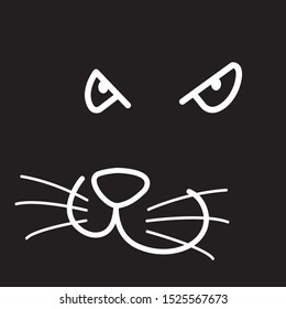 Vector of a cat face design on the white background, Animals. Easy editable layered vector.