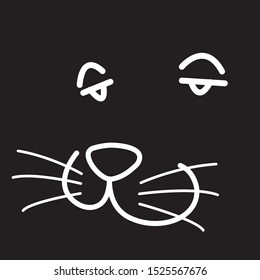 Vector of a cat face design on the white background, Animals. Easy editable layered vector.