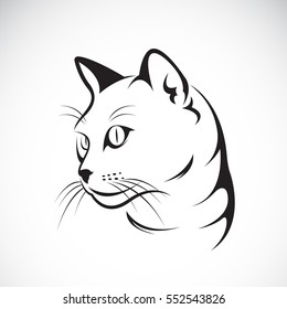 Vector of a cat face design on white background, Vector illustration. Pet