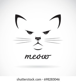 Vector of a cat face design on white background. Pet Animal.