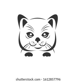 Vector of a cat face icon to animal Black and White Logo, Sign, Design. symbol. Illustrator. on white background