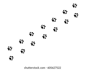 vector cat footprints silhouette