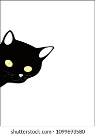 Vector Cat in the frame on white background