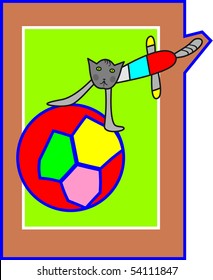 Vector cat game of football