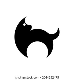 Vector cat in golden ratio style