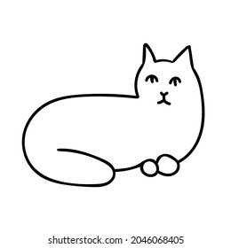 Vector cat for Halloween with black line on white background doodle style.Holiday,horror,scary illustration for all saints day hand drawn.Designs for invitations,social media,posters,packaging.