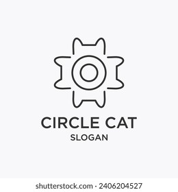Vector cat head logo design vector illustration template