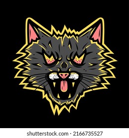 Vector cat head from the wild set