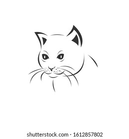 Vector of a cat icon to animal Black and White Logo, Sign, Design. symbol. Illustrator. on white background
