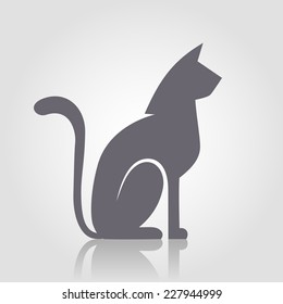 Vector cat icon. Flat sign for logo design template. Original decorative illustration for print, web