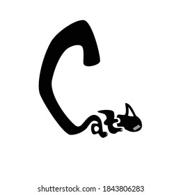 vector cat icon illustration. font concept logo. for logo,icon,sign,symbol,mascot and emblem
