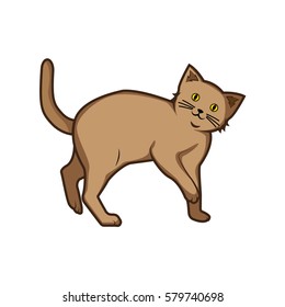 Vector Cat Icon Illustration. Pet logo concept. Flat Cartoon Style Suitable for Sticker, Banner, Flyer