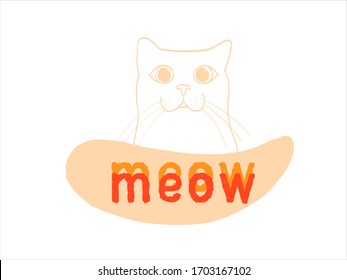  Vektorillustration. Katzen-Illustration. Es kann in Drucke, Textilien verwendet werden. Weißer Hintergrund. Es kann in allen Arten von Designphasen verwendet werden. Orangefarbene Farbe.