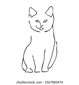 Vector cat illustration for prints.