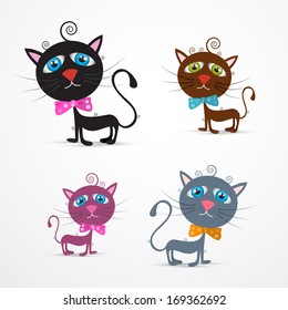 Vector Cat Illustration Set
