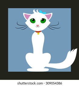 Vector cat image. Glamorous beautiful lady cat.