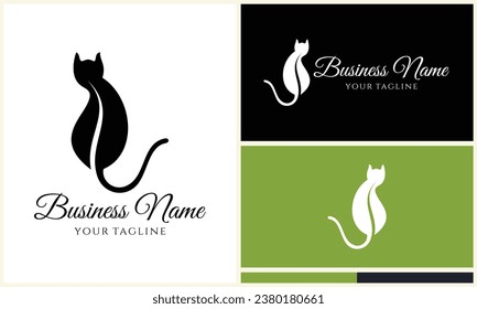 vector cat and leaf template