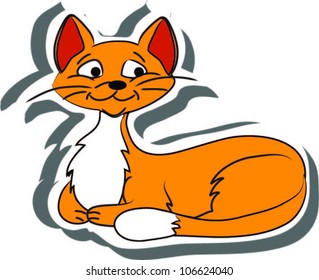 Vector cat, living on a farm