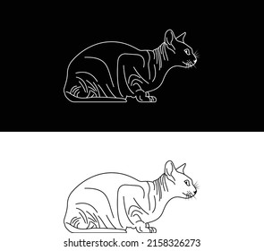 Vector cat logo - Cat T-shirt design or outwear. Hunting cat print style background.