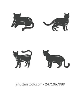 Vector cat logos collection simple Premium Vector

