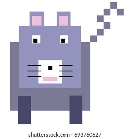 Vector cat are made of squares and rectangles