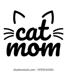 Vector Cat Mom Cat Lover Design Illustration