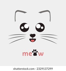 Vector cat muzzle, isolated, icon, logo, label, simple, minimalism
