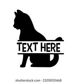 Vektorkatzenname-Rahmen auf weißem Hintergrund